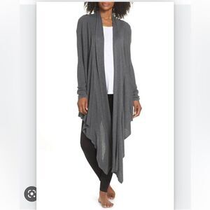 Caslon Off Duty Gray Long Convertible Cardigan
